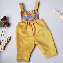 Load image into Gallery viewer, Golden Brown Corduroy Retro Romper