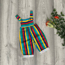 Load image into Gallery viewer, Primary Colour Block Striped Romper