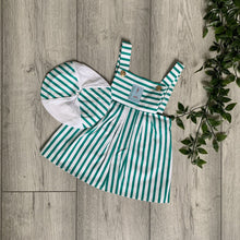 Load image into Gallery viewer, Striped Nautical Dress With Matching Hat