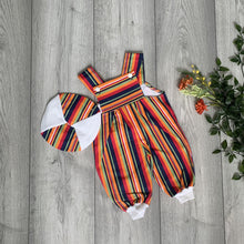 Load image into Gallery viewer, Vibrant Tribal Inspired Retro Denim Romper Set