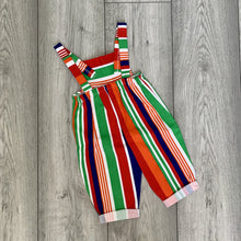 Load image into Gallery viewer, Navy & Orange Striped Lightweight Romper