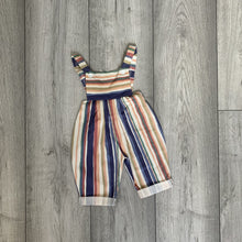 Load image into Gallery viewer, Watercolour Peach Pastel Wavy Striped Romper