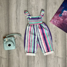 Load image into Gallery viewer, Minty Pastel Toned Striped Romper