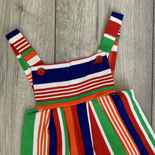 Load image into Gallery viewer, Navy & Orange Striped Lightweight Romper