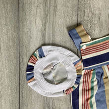 Load image into Gallery viewer, Peachy Boho Denim Romper With Matching Hat