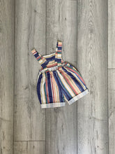 Load image into Gallery viewer, Watercolour Peach Pastel Wavy Striped Romper