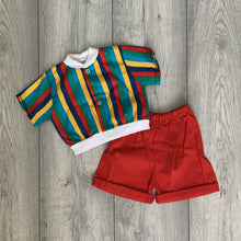 Load image into Gallery viewer, Multi-Colored Striped Two Piece Set