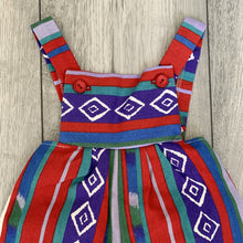Load image into Gallery viewer, Berry Coloured Striped Romper With Bold Print