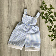 Load image into Gallery viewer, Gingham Baby Blue Summer Romper