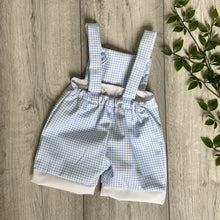 Load image into Gallery viewer, Gingham Baby Blue Summer Romper