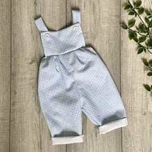 Load image into Gallery viewer, Gingham Baby Blue Summer Romper