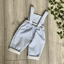 Load image into Gallery viewer, Gingham Baby Blue Summer Romper
