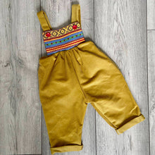 Load image into Gallery viewer, Golden Brown Corduroy Retro Romper