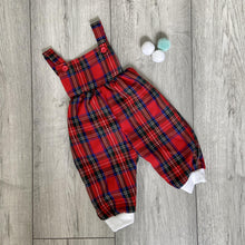 Load image into Gallery viewer, Classic Red Tartan Year-Round Romper