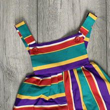 Load image into Gallery viewer, Quirky Purple and Green Retro Playsuit