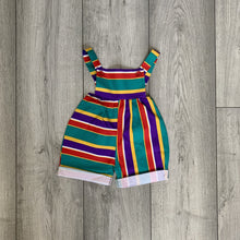 Load image into Gallery viewer, Quirky Purple and Green Retro Playsuit