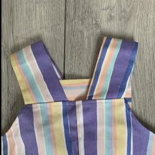 Load image into Gallery viewer, Fun Preppy Pastel Striped Button-Up Romper