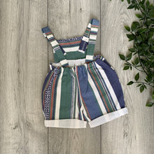 Load image into Gallery viewer, Sea-foam Retro Striped Print Unisex Baby Playsuit