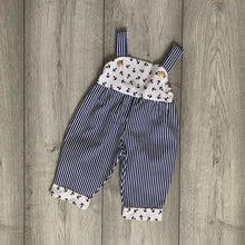 Load image into Gallery viewer, Sailor Inspired, Striped Anchor Print Dungaree
