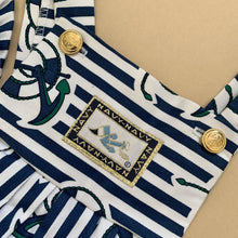 Load image into Gallery viewer, Nautical Sailor Inspired Navy Striped Baby Set