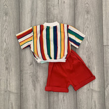 Load image into Gallery viewer, Preppy 60's Striped Unisex Two-Piece Summer Set