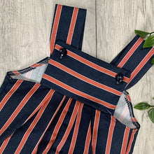 Load image into Gallery viewer, Classic Navy and Red Striped Cotton Romper