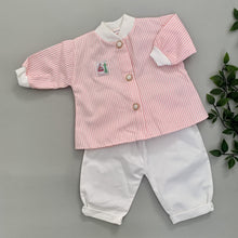 Load image into Gallery viewer, Pink Nautical Inspired Striped Baby Set