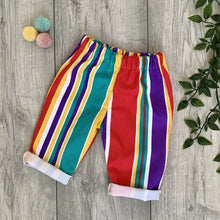 Load image into Gallery viewer, Multi-Coloured Striped Retro Baby Trousers