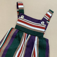 Load image into Gallery viewer, Retro Striped Berry Toned Denim Romper