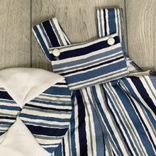 Load image into Gallery viewer, Classic Nautical Navy Denim Romper Set