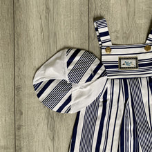 Load image into Gallery viewer, Striped Nautical Dress With Matching Hat