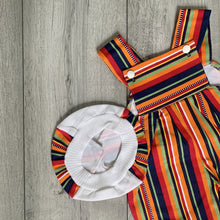 Load image into Gallery viewer, Vibrant Tribal Inspired Retro Denim Romper Set